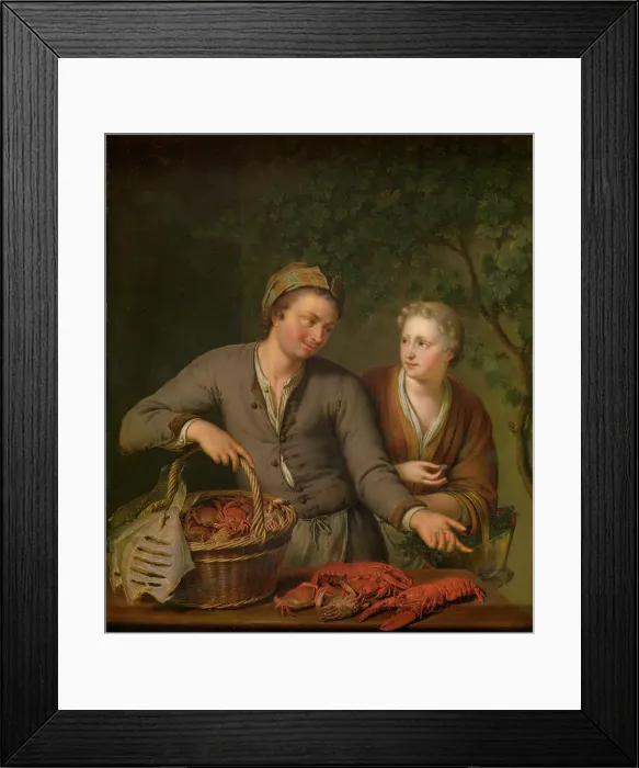 Framed Print : Fishmonger, 1717. Creator: Willem van Mieris