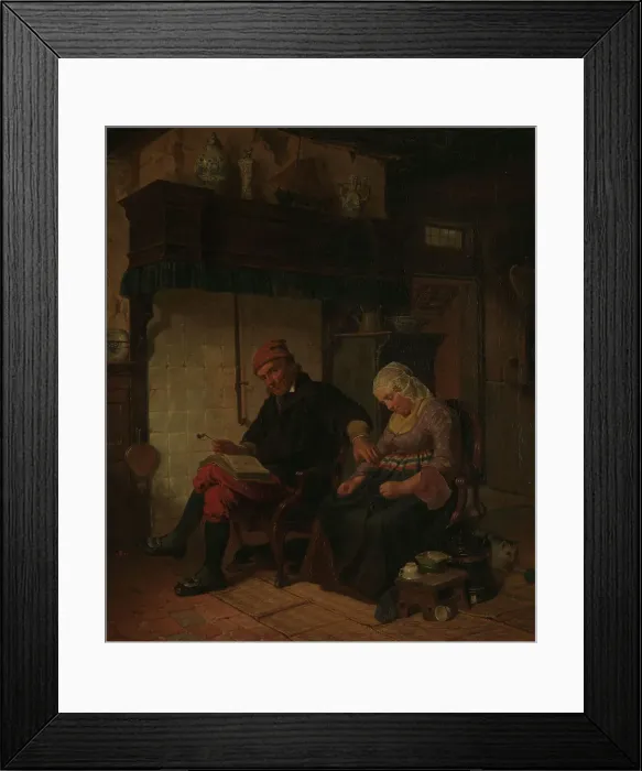 Framed Print : Domestic Worship in a Sailor's Home, 1849. Creator: Rudolf Jordan Framed Print : Domestic Worship in a Sailor's Home, 1849. Creator: Rudolf Jordan