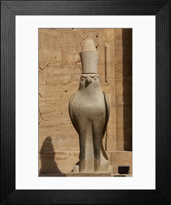 Framed Print : Statue of God Horus wearing the double crown... Temple of Edfu, Egypt, Ptolemaic period, (2003). Creator: LTL Framed Print : Statue of God Horus wearing the double crown... Temple of Edfu, Egypt, Ptolemaic period, (2003). Creator: LTL