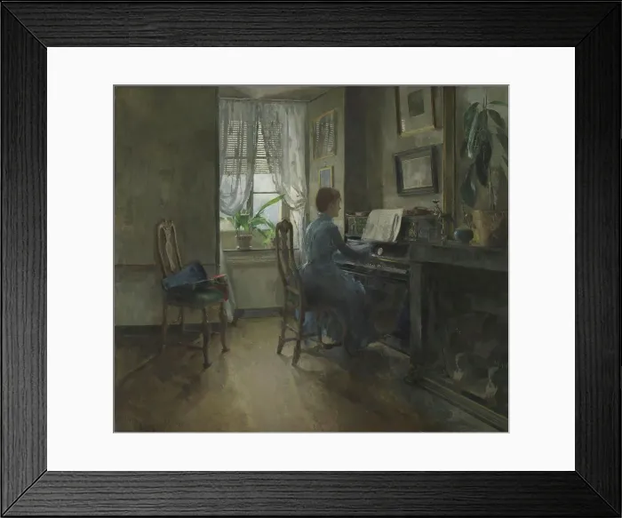 Framed Print : Chez moi, 1887. Creator: Harriet Backer Framed Print : Chez moi, 1887. Creator: Harriet Backer