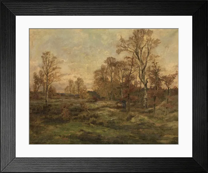 Framed Print : The Forest of Fontainebleau - Autumn Evening, c1860-1899. Creator: Theodore Baron Framed Print : The Forest of Fontainebleau - Autumn Evening, c1860-1899. Creator: Theodore Baron