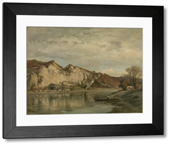 Framed Print : Rocher de Frene near Profondeville, 1872. Creator: Theodore Baron Framed Print : Rocher de Frene near Profondeville, 1872. Creator: Theodore Baron