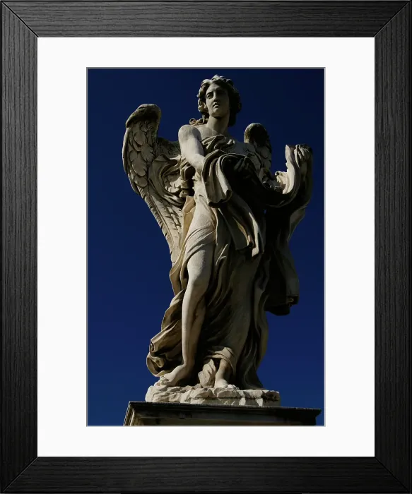 Framed Print : Marble statue of an angel on the Ponte Sant'Angelo, Rome, Italy, 2022. Creator: LTL Framed Print : Marble statue of an angel on the Ponte Sant'Angelo, Rome, Italy, 2022. Creator: LTL