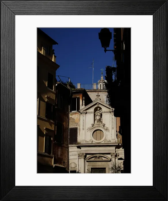 Framed Print : Facade, Church of Santa Barbara dei Librai (consecrated 1306), Rome, Italy, 2022. Creator: LTL Framed Print : Facade, Church of Santa Barbara dei Librai (consecrated 1306), Rome, Italy, 2022. Creator: LTL