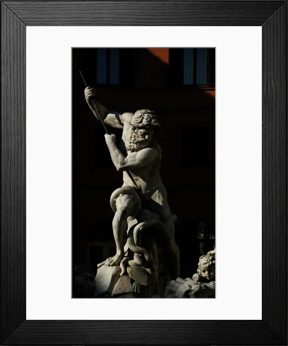 Framed Print : Detail of Fountain of Neptune, Piazza Navona, Rome, Italy, 2009. Creator: LTL