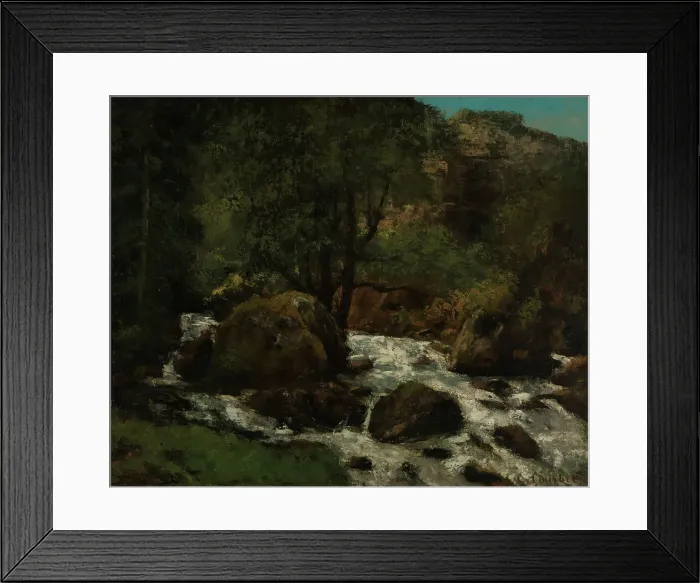Framed Print : A Brook in the Forest, Jura, 1872. Creator: Gustave Courbet Framed Print : A Brook in the Forest, Jura, 1872. Creator: Gustave Courbet