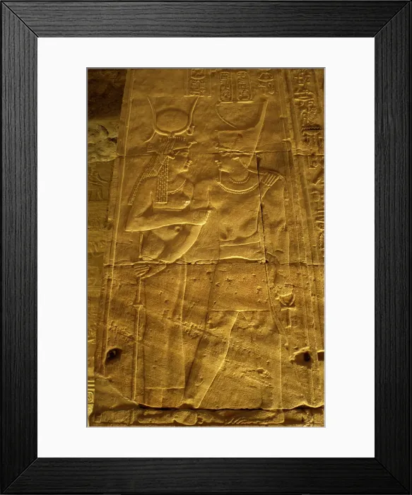 Framed Print : The Pharaoh making offerings to the goddess Hathor, Temple of Edfu, Egypt, Ptolemaic period, (2003). Creator: LTL Framed Print : The Pharaoh making offerings to the goddess Hathor, Temple of Edfu, Egypt, Ptolemaic period, (2003). Creator: LTL