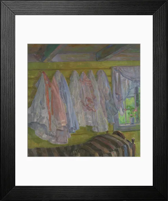 Framed Print : Summer Dresses, interior from Seljord, 1905. Creator: Thorvald Erichsen Framed Print : Summer Dresses, interior from Seljord, 1905. Creator: Thorvald Erichsen