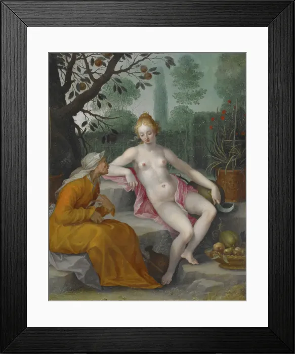 Framed Print : Vertumnus and Pomona, about 1605. Creator: Abraham Bloemaert Framed Print : Vertumnus and Pomona, about 1605. Creator: Abraham Bloemaert