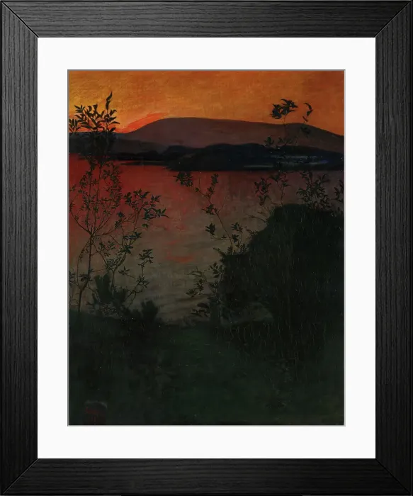 Framed Print : Evening Glow, 1893. Creator: Harald Sohlberg Framed Print : Evening Glow, 1893. Creator: Harald Sohlberg