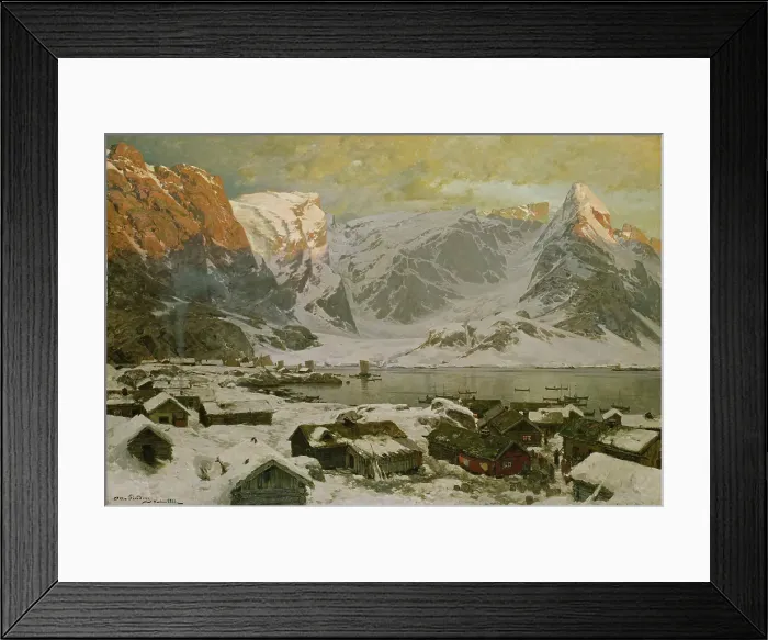 Framed Print : View from Reine in Lofoten, 1883. Creator: Otto Sinding Framed Print : View from Reine in Lofoten, 1883. Creator: Otto Sinding