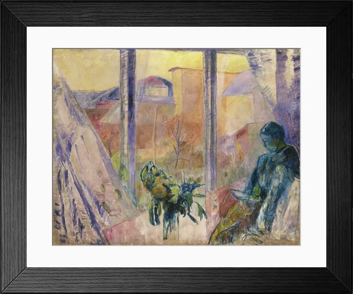 Framed Print : Gudrun and Agnes at the Window, 1918. Creator: Thorvald Erichsen Framed Print : Gudrun and Agnes at the Window, 1918. Creator: Thorvald Erichsen