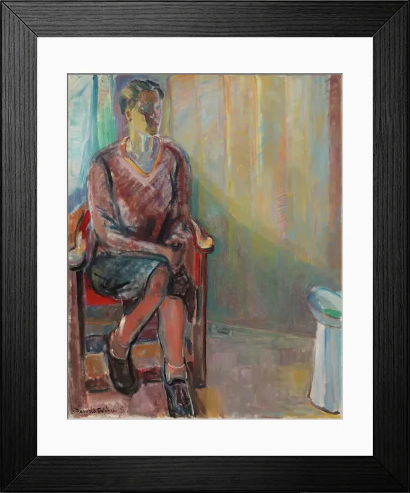 Framed Print : Seated Woman in an Interior, 1931. Creator: Thorvald Erichsen Framed Print : Seated Woman in an Interior, 1931. Creator: Thorvald Erichsen