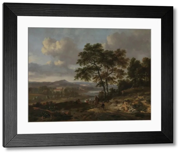 Framed Print : Landscape with Figures, 1667. Creator: Jan Wijnants Framed Print : Landscape with Figures, 1667. Creator: Jan Wijnants