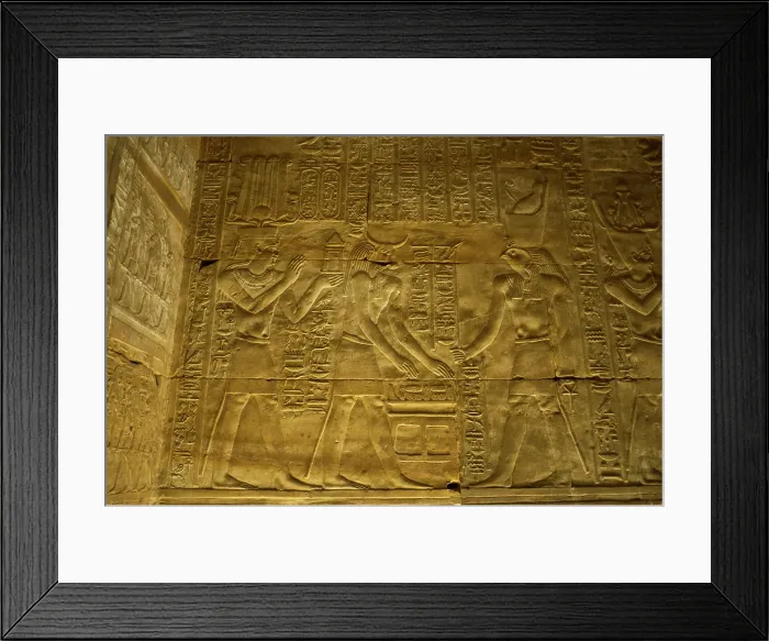 Framed Print : Reliefs depicting Egyptians gods, Temple of Edfu, Egypt, Ptolemaic period, 237-57 BC (2003). Creator: LTL Framed Print : Reliefs depicting Egyptians gods, Temple of Edfu, Egypt, Ptolemaic period, 237-57 BC (2003). Creator: LTL