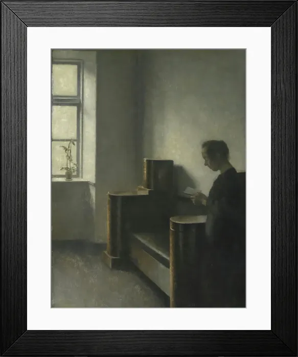 Framed Print : Interior with the Artist's Wife, 1910. Creator: Vilhelm Hammershoi Framed Print : Interior with the Artist's Wife, 1910. Creator: Vilhelm Hammershoi