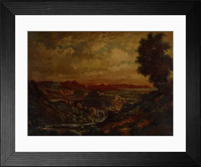 Framed Print : Italian Landscape, 1854. Creator: Abel Nichols Framed Print : Italian Landscape, 1854. Creator: Abel Nichols