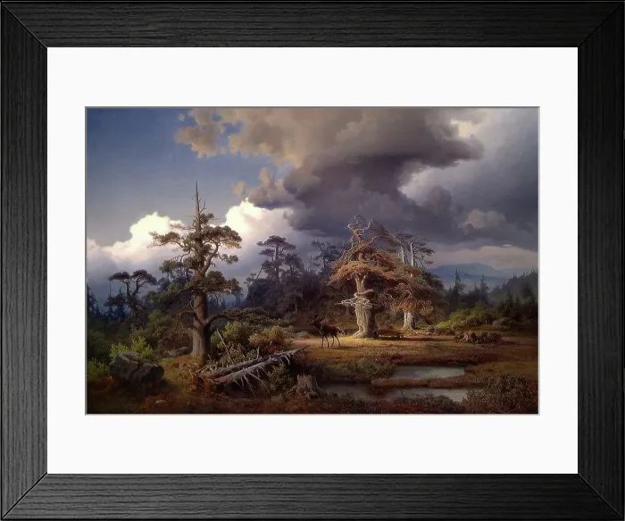 Framed Print : Landscape from Telemark, 1852. Creator: Joachim Frich Framed Print : Landscape from Telemark, 1852. Creator: Joachim Frich