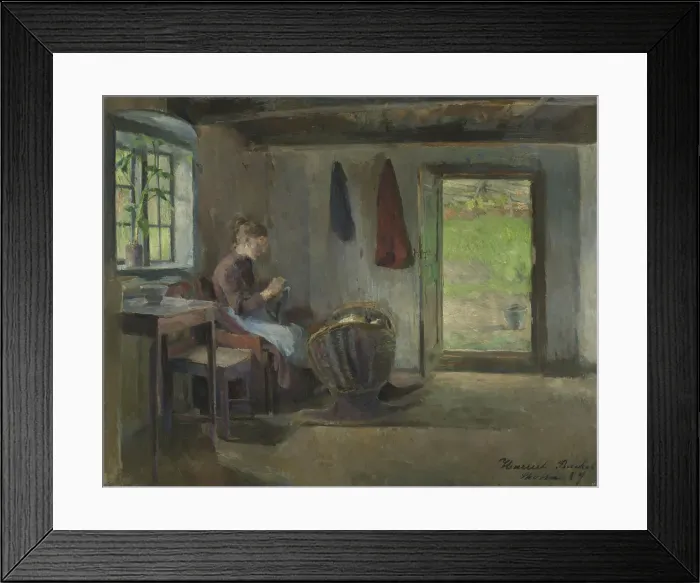 Framed Print : Farmhouse Interior, Skotta, Baerum, 1887. Creator: Harriet Backer Framed Print : Farmhouse Interior, Skotta, Baerum, 1887. Creator: Harriet Backer