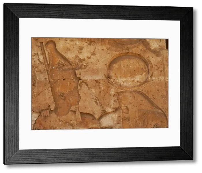 Framed Print : Relief of the Pharaoh with god Ra-Horakhty, Temple of Seti I, Abydos, Egypt, (2003). Creator: LTL Framed Print : Relief of the Pharaoh with god Ra-Horakhty, Temple of Seti I, Abydos, Egypt, (2003). Creator: LTL