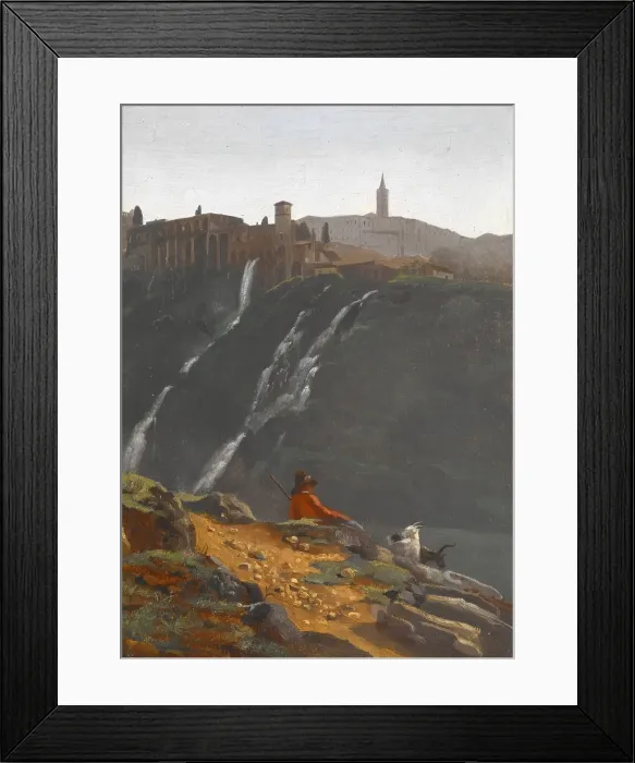 Framed Print : Goatherd Opposite the Falls of Tivoli, about 1817-1819. Creator: Achille Etna Michallon Framed Print : Goatherd Opposite the Falls of Tivoli, about 1817-1819. Creator: Achille Etna Michallon