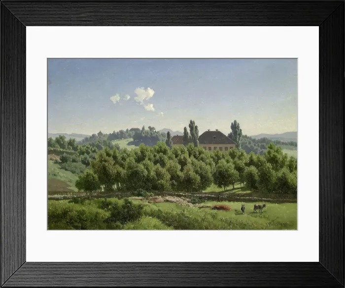Framed Print : View of Bakke's Estate in Pilestredet in Oslo, 1850. Creator: Joachim Frich Framed Print : View of Bakke's Estate in Pilestredet in Oslo, 1850. Creator: Joachim Frich