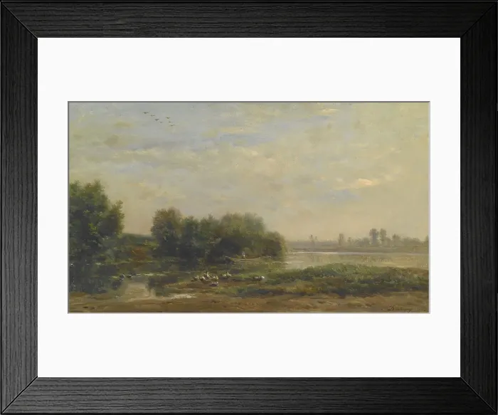 Framed Print : On the Oise, 1863. Creator: Charles Francois Daubigny Framed Print : On the Oise, 1863. Creator: Charles Francois Daubigny