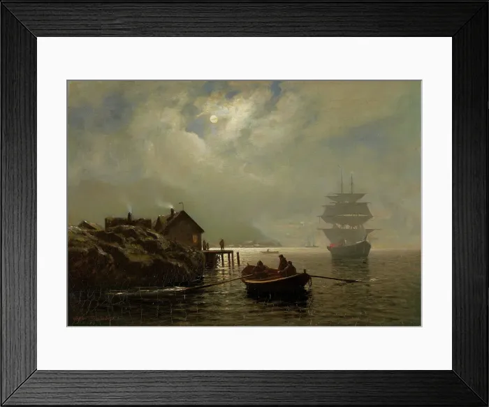 Framed Print : Moonlight, 1870s. Creator: Johan Nielssen Framed Print : Moonlight, 1870s. Creator: Johan Nielssen