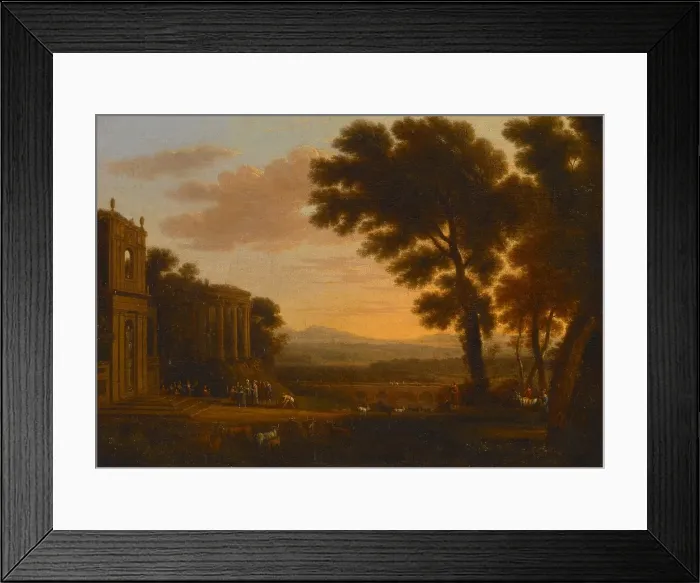 Framed Print : Landscape with the Father of Psyche Sacrificing at the Milesian Temple of Apollo, c1620-1680. Creator: Claude Lorrain Framed Print : Landscape with the Father of Psyche Sacrificing at the Milesian Temple of Apollo, c1620-1680. Creator: Claude Lorrain