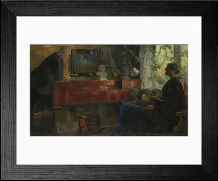 Framed Print : Interior with the Artists Oluf and Kris Wold-Torne, 1900-1904. Creator: Thorvald Erichsen Framed Print : Interior with the Artists Oluf and Kris Wold-Torne, 1900-1904. Creator: Thorvald Erichsen