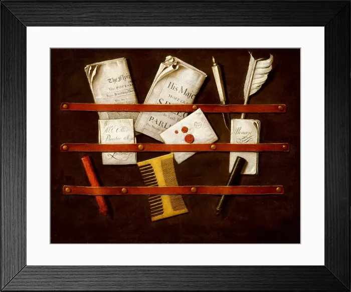 Framed Print : Still Life, about 1696. Creator: Edwaert Collier Framed Print : Still Life, about 1696. Creator: Edwaert Collier
