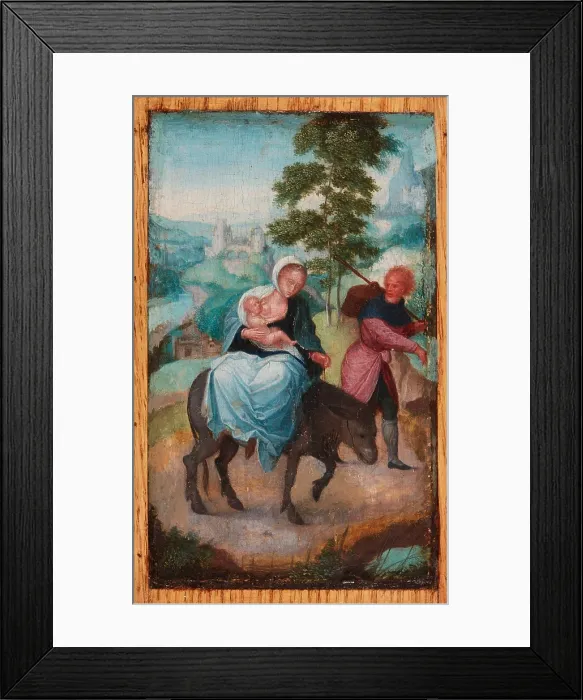Framed Print : Flight into Egypt, about 1515-1551. Creator: Adriaen Isenbrandt Framed Print : Flight into Egypt, about 1515-1551. Creator: Adriaen Isenbrandt