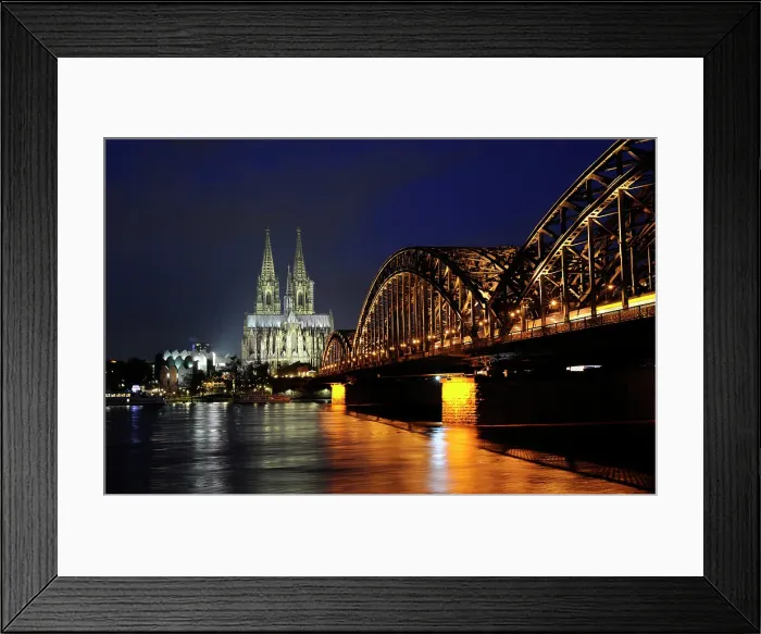 Framed Print : Night view of the Hohenzollern Bridge over the Rhine, Cologne, Germany, 2018. Creator: LTL Framed Print : Night view of the Hohenzollern Bridge over the Rhine, Cologne, Germany, 2018. Creator: LTL