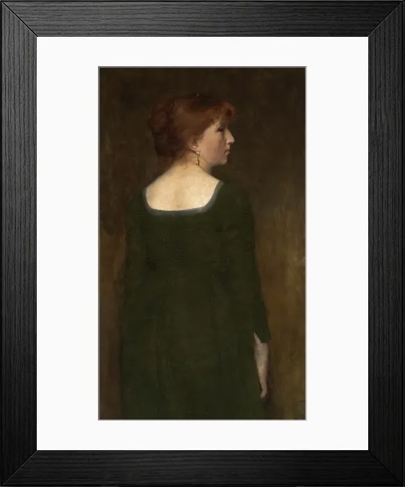 Framed Print : Portrait of a Young Woman, about 1887. Creator: Edward A Bell Framed Print : Portrait of a Young Woman, about 1887. Creator: Edward A Bell