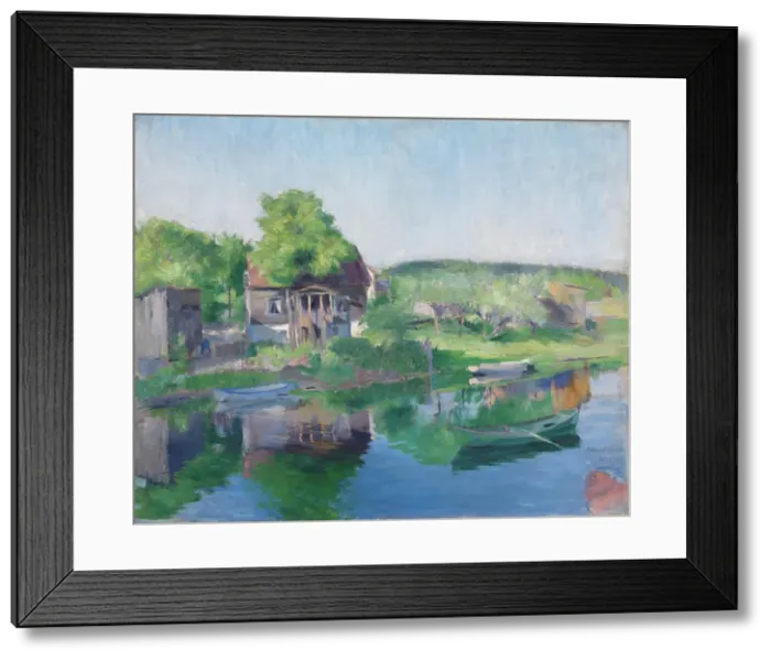 Framed Print : River Sandvikselven, 1890. Creator: Harriet Backer Framed Print : River Sandvikselven, 1890. Creator: Harriet Backer