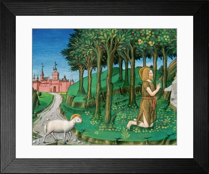 Framed Print : Saint John the Baptist in the Desert, Codex of Predis 1476. Creator: Cristoforo De Predis Framed Print : Saint John the Baptist in the Desert, Codex of Predis 1476. Creator: Cristoforo De Predis
