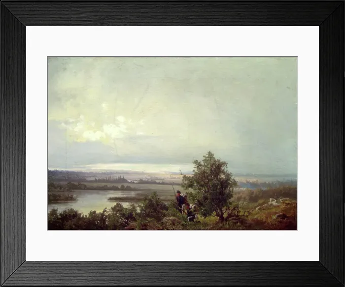 Framed Print : Landscape with two Soldiers, 1871. Creator: Anton Mathias Bergh Framed Print : Landscape with two Soldiers, 1871. Creator: Anton Mathias Bergh