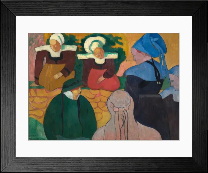 Framed Print : Breton Women at a Wall, 1892. Creator: Emile Bernard Framed Print : Breton Women at a Wall, 1892. Creator: Emile Bernard