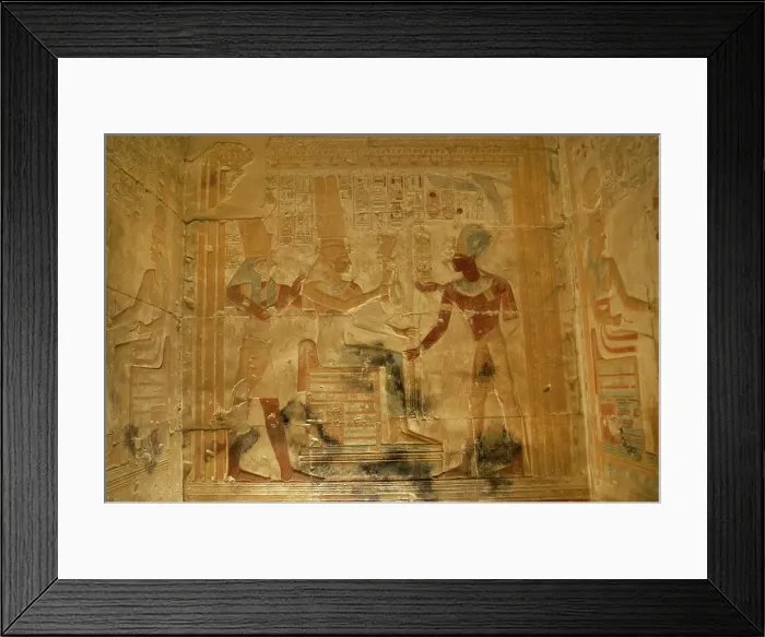 Framed Print : Pharaoh Seti I before the goddess Isis... Temple of Seti I, Abydos, Egypt, New Kingdom (2003). Creator: LTL Framed Print : Pharaoh Seti I before the goddess Isis... Temple of Seti I, Abydos, Egypt, New Kingdom (2003). Creator: LTL