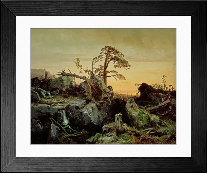 Framed Print : Dying Primeval Forest, 1852. Creator: Herman August Cappelen Framed Print : Dying Primeval Forest, 1852. Creator: Herman August Cappelen