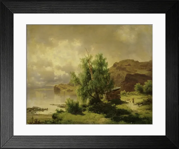 Framed Print : View of Holsfjorden, Ringerike, 1856. Creator: Joachim Frich Framed Print : View of Holsfjorden, Ringerike, 1856. Creator: Joachim Frich