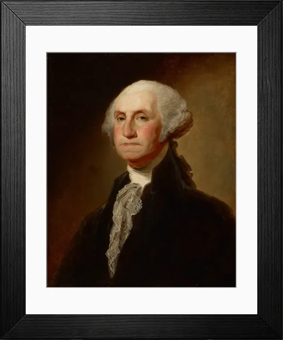 Framed Print : Copy of George Washington (The Athenaeum Portrait) by Gilbert Stuart, date unknown. Creator: Ezra Ames Framed Print : Copy of George Washington (The Athenaeum Portrait) by Gilbert Stuart, date unknown. Creator: Ezra Ames