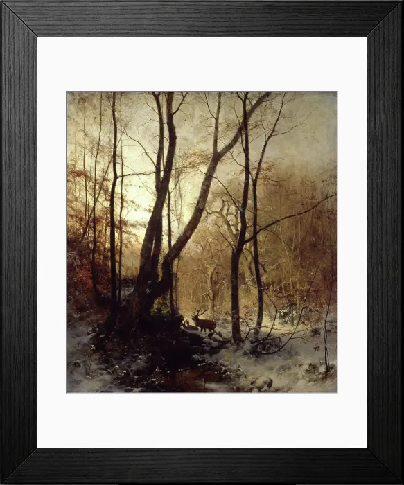 Framed Print : Winter in Germany, 1869. Creator: Ludwig Munthe Framed Print : Winter in Germany, 1869. Creator: Ludwig Munthe