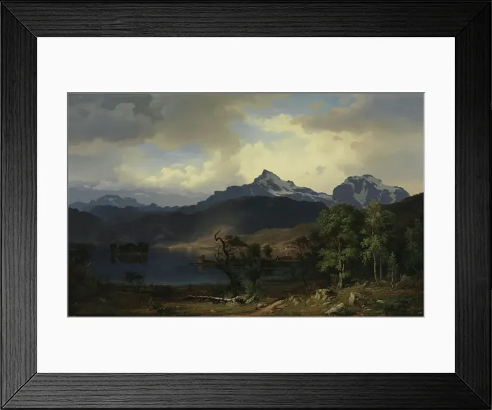 Framed Print : View from Ulvik in Hardanger, 1851. Creator: Bernt Lund Framed Print : View from Ulvik in Hardanger, 1851. Creator: Bernt Lund