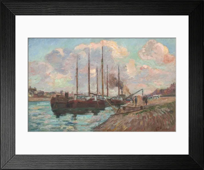Framed Print : The Quai d'Austerlitz, about 1877. Creator: Armand Guillaumin Framed Print : The Quai d'Austerlitz, about 1877. Creator: Armand Guillaumin