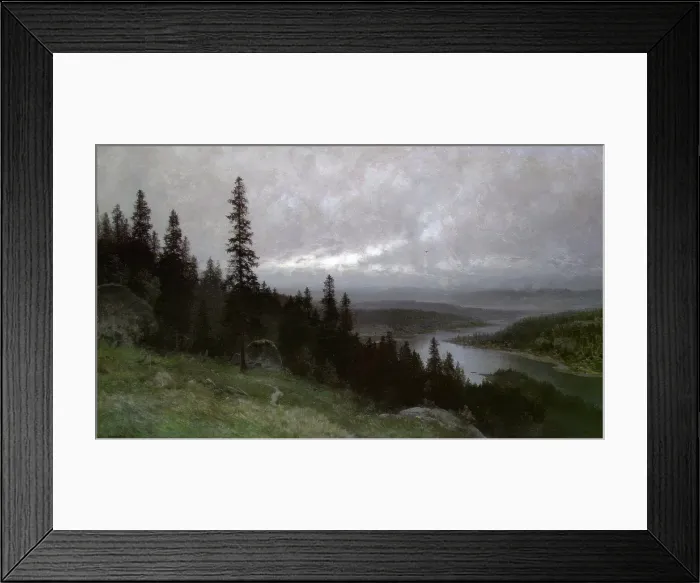 Framed Print : View of the valley, 1884. Creator: Ludvig Skramstad Framed Print : View of the valley, 1884. Creator: Ludvig Skramstad