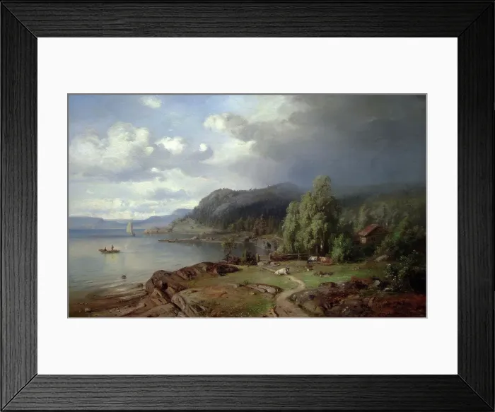 Framed Print : Landscape near Holmestrand, 1871. Creator: Christian Delphin Wexelsen Framed Print : Landscape near Holmestrand, 1871. Creator: Christian Delphin Wexelsen