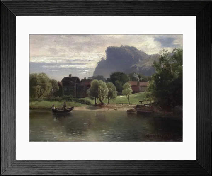 Framed Print : Landscape with a Farm, 1867. Creator: Christian Delphin Wexelsen Framed Print : Landscape with a Farm, 1867. Creator: Christian Delphin Wexelsen
