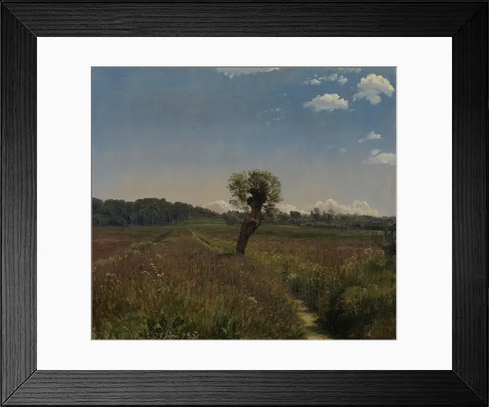 Framed Print : Meadow with a Solitary Willow, 1851. Creator: Peter Christian Thamsen Skovgaard Framed Print : Meadow with a Solitary Willow, 1851. Creator: Peter Christian Thamsen Skovgaard