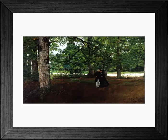 Framed Print : Promenade in the Woods, 1861. Creator: Charles Emile Auguste Carolus-Duran Framed Print : Promenade in the Woods, 1861. Creator: Charles Emile Auguste Carolus-Duran